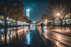 Firefly-in-a-rainy-night-the-water-on-the-street-floor-that-reflect-the-night-and-people-walking-ar-1