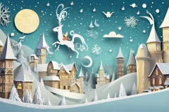 Firefly-many-different-fairy-tales-characters-jumping-out-of-the-paper-cut-outs-castle-background-