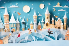 Firefly-many-different-fairy-tales-characters-jumping-out-of-the-paper-cut-outs-castle-background-2