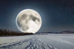 Firefly-the-doom-day-of-peace-is-large-full-moon-and-snow-in-winter-its-polar-night-many-stars-on
