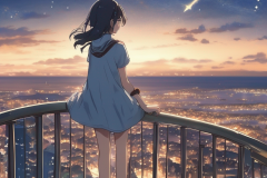 ghibli_a_girl_on_the_top_of_a_high_building_open_sea_view_starry_night_shooting_star_banner
